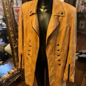 LG Women's Gold Double-Breasted Trench Coat